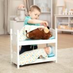 Melissa & Doug Mine to Love Wooden Play Bunk Bed for Dolls up to 18 inches-Stuffed Animals - White (2 Beds, 17.4”H x 9.1”W x 20.7”L Assembled and Stacked) - Image 4