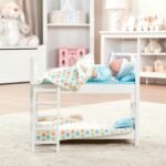 Melissa & Doug Mine to Love Wooden Play Bunk Bed for Dolls up to 18 inches-Stuffed Animals - White (2 Beds, 17.4”H x 9.1”W x 20.7”L Assembled and Stacked) - Image 5