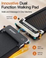 FUNRAY Versatile Walking Pad Treadmill with Incline - Dual-Sided Under Desk Treadmill with Foot Massage,2 in 1 Walking Machine for Home/Office with 330LBS Weight Capacity - Image 3