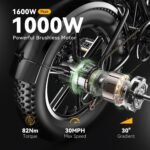 Electric Bike for Adults 1500W Peak 20" Fat Tire All-Terrain E-Bike 80 Miles 30MPH Electric Dirt Bike for Road Sand Mountain Snow - 48V 20/30AH Battery Powered Electric Motorcycle - Image 3