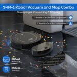 Robot Vacuum and Mop Combo, 3 in 1 Robotic Vacuums Cleaner with 4000Pa Suction, WiFi/App/Alexa, Central Brush & Scheduled & Self-Charging, Slim Vacuum Robot Cleaner for Pet Hair, Hard Floor, Carpet - Image 3