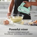 Hamilton Beach Vintage-Style 5-Speed Electric Hand Mixer, Powerful 1.3 Amp DC Motor for Effortless Mixing & Consistent Speed in Thick Ingredients, Slow Start, Beaters and Whisk, Green (62601N) - Image 4