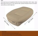 Ultra-Luxury PU Leather Car Seat Protection Cover Car Seat Cover for Most Four-Door Sedan&SUV,Single Seat Cover Without Backrest 1PCS (W 20.8× D 21× T 0.2inch) (3D-Beige) - Image 3