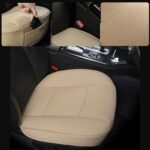 Ultra-Luxury PU Leather Car Seat Protection Cover Car Seat Cover for Most Four-Door Sedan&SUV,Single Seat Cover Without Backrest 1PCS (W 20.8× D 21× T 0.2inch) (3D-Beige) - Image 5