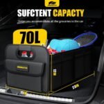 MIKKUPPA Car Trunk Organizer - 70L Collapsible Trunk Organizer for Groceries, Car Storage Organizers for SUV Auto Truck Van with Non Slip Bottom (Black) - Image 3