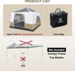 REDCAMP Canopy Camping Tent for Pop Up Canopy Tent, Inner Tent Converts Straight Leg 10'x10' or 10'x20' Canopy into Camping Tent, Fits 4-6 Person(Frame/Shelter NOT Included) - Image 6