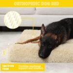 MIHIKK Large Dog Bed, Orthopedic Egg Crate Foam Dog Bed with Removable Washable Cover, Waterproof Puppy Mattress Nonskid Bottom, Comfy Anti Anxiety Pet Mat, 35x22 inch, Shag Taupe - Image 4