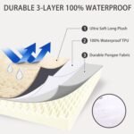 MIHIKK Large Dog Bed, Orthopedic Egg Crate Foam Dog Bed with Removable Washable Cover, Waterproof Puppy Mattress Nonskid Bottom, Comfy Anti Anxiety Pet Mat, 35x22 inch, Shag Taupe - Image 5