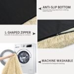 MIHIKK Large Dog Bed, Orthopedic Egg Crate Foam Dog Bed with Removable Washable Cover, Waterproof Puppy Mattress Nonskid Bottom, Comfy Anti Anxiety Pet Mat, 35x22 inch, Shag Taupe - Image 6