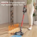 Cordless Vacuum Cleaner, 560W/48KPa/70Mins Vacuum Cleaners for Home,Self-Standing Stick Vacuum with Smart Touch Screen,Rechargeable Lightweight Vacuum for Pet Hair,Carpets, Hard Floors - Image 4