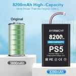 2PCS Battery Compatible with PS5/LIP1708 (New Upgrade), 8200mAh New 0 Cycle High Capacity Battery for PlayStation 5 Controller CFI-ZCT1W - Image 3