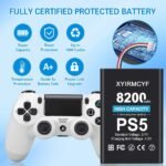 2PCS Battery Compatible with PS5/LIP1708 (New Upgrade), 8200mAh New 0 Cycle High Capacity Battery for PlayStation 5 Controller CFI-ZCT1W - Image 5