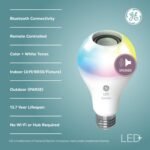 GE LED+ Color Changing Speaker LED Light Bulb with Remote, Daylight and Multicolor, A21 Standard Bulb (1 Pack) - Image 3