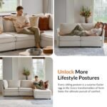 HULALA HOME 127'' Modular Sectional Sofa, Oversized U Shaped Couch with Storage Ottoman, Comfy Chenille Sofa with Deep Seat, 6 Seat Convertible Couches for Living Room, Beige - Image 6