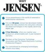 Jensen JCR311 10 Character LCD Single DIN Car Stereo Radio CD Player Push to Talk Assistant Bluetooth Hands Free Calling & Music Streaming AM/FM Radio USB Playback & Charging - Image 3