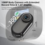 64GB 1080P Mini Body Camera with Screen, Thumb Size Wearable Body Cam, 5H Hands-free POV Recording, Magnetic Portable Action Camera Mount Anywhere for Work, Security, Riding, Pets, Sports(Black） - Image 3