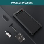 Smug Compact Armless Treadmill, Quiet Under Desk Walking Pad, 200 Lbs Capacity 3 in 1 Portable Walking Treadmill, Space Saving Design for Home & Office - Image 11