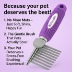 Poodle Dematting Fur Rake Comb Brush for Dogs and Cats - Long 2.5" Steel Safety Blades Metal Comb for Detangling Matted or Knotted Undercoat Hair - Image 3