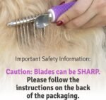 Poodle Dematting Fur Rake Comb Brush for Dogs and Cats - Long 2.5" Steel Safety Blades Metal Comb for Detangling Matted or Knotted Undercoat Hair - Image 4