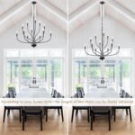 12-Lights Black Farmhouse Chandelier for Dining Room, 34 Inch Large Chandeliers for High Ceilings Foyer Modern Pendant Light Fixture for Living Room Entryway Hallway Kitchen Island E12 - Image 7