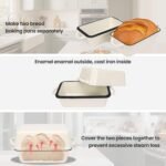 Hisencn Enameled Cast Iron Cookware Set, 7-Piece Dutch Oven, Skillet & Bread Pan with Rack, Induction & Oven Safe, Cream White - Image 6