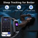 Fitness Tracker Activity Tracker 1.10''AMOLED Touch Color Screen,Smart Watch with 24/7 Blood Oxygen Heart Rate,Sleep Monitor,IP68 Waterproof,Step Counter Health for Women Men - Image 4