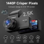 Dash Cam Front and Rear, 2.5K Dual Dash Camera for Cars, Car Camera with 3.16" IPS Screen, 170° Wide Angle, WDR Night Vision, G-Sensor, 24H Parking Monitor, 32GB Card Included, Support 256 GB Max - Image 3