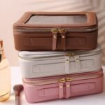 SANHECUN Toiletry bag waterproof cosmetic organizer with handle lagre opening for travelling - Image 4