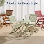 Best Choice Products 3-Piece Acacia Wood Bistro Set, Folding Patio Furniture for Backyard, Balcony, Deck w/ 2 Chairs, Round Coffee Table, Teak Finish - Natural - Image 9