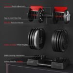 Yaheetech Adjustable Dumbbell Set Free Weight Dumbbells 40lbs/52.5lbs/90lbs Fast Adjust Dumbbells Dumbbell Weight Set, with Tray for Men/Women Strength Training Equipment - Image 5