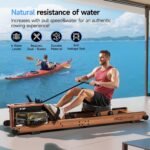 Water Rowing Machine for Home, Foldable Rower Machines with Comfortable Seat and Quick-Folding Design, Wooden Water Rowering with 350LBS Weight Capacity - Image 3