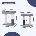 Cat Tree Tower for Large Cats Cat Scratching Post with 20x15.7”Wide Top Bed, Self Groomer, Thick Scratch Post [Dia=4.5”] and Danging Ball Great for Indoor Cats-Large Grey - Image 3