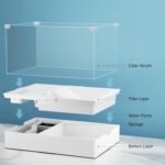 Geegoods Turtle Tank Aquarium with Light, Reptile Aquarium Terrapin Lake with Water Pump Tank for Pet Turtle Reptile Habitat（15.7''x11.8''x10''） - Image 4