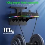 Wall Mount for Xbox Series X - Sturdy Shelf Load Up 10Kg, Integrated Ventilation, RGB, 3 USB Port, Prevent Falling, 2 Holder, Headphone Stand & Dust Cover Kit - Wall Mount Kit for Xbox Series X - Image 3