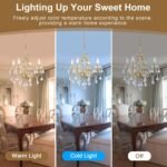 Mini Crystal Chandelier, Modern K9 Crystal Chandeliers for Dining Room, 4-Lights Gold Pendant Ceiling Light Fixture for Entryway Kitchen Island Bathroom Bedroom Living Room, H 21" x W 17.7" - Image 5