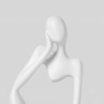 BrownLove 3pcs Decor White Thinker Statue Abstract Art Sculpture，Resin Collectible Figurines for Home Living Room Office Shelf Decoration - Image 5