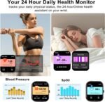 Smart Watch for Men Women Compatible with iOS Android Phone, 1.83" Full Touchscreen IP68 Waterproof Smartwatch,Fitness Tracker with Make/Recive Call 123+ Sport Modes Heart Rate/Sleep Monitor - Image 4