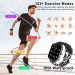 Smart Watch for Men Women Compatible with iOS Android Phone, 1.83" Full Touchscreen IP68 Waterproof Smartwatch,Fitness Tracker with Make/Recive Call 123+ Sport Modes Heart Rate/Sleep Monitor - Image 5