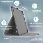 Speck New iPad Air 13 Case (2024) - Fits iPad Pro 12.9 Case (2022/2021, 6th/5th Gen) with Pencil Holder, Drop & Camera Protection, Slim Multi Range Stand, Balance Folio - Black/Black/White - Image 5
