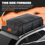 Mockins 72"x48"x20" XXL Roof Cargo Bag for Top of Car, Truck, & SUV | 40 CuFt Weatherproof Car Topper Luggage Carrier Waterproof Bag | Soft-Shell Vinyl Car Rooftop Cargo Carrier Bag w/Accessories - Image 6