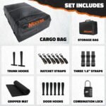 Mockins 72"x48"x20" XXL Roof Cargo Bag for Top of Car, Truck, & SUV | 40 CuFt Weatherproof Car Topper Luggage Carrier Waterproof Bag | Soft-Shell Vinyl Car Rooftop Cargo Carrier Bag w/Accessories - Image 10