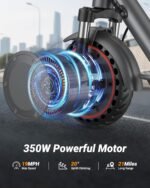 Electric Scooter for Adults - 19/22/28 MPH, Dual Suspension, 8.5" /10" /14'' Tires, 350/500/600W Motor, UL2272 Certified Foldable Commuting E-Scooter with App Control (Optional Seat) - Image 5