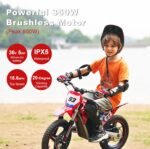 Electric Dirt Bike for Boys Girls Ages 5-10, 350W High Racing Competition Grade Motorcycle, Up to 18MPH 3 Speed Settings Balance Bike, 14IN Off-Road Tires Advanced Shock Absorption, Red - Image 6
