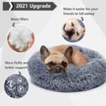 Small Calming Dogs Bed for Small Dogs Anti-Anxiety Machine Washable Fluffy Luxury Anti-Slip Waterproof Mute Base Warming Cozy Soft Pet Puppy Round Bed - Image 3