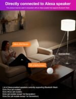 ILC Alexa Light Bulbs 10W (70 Watt Equivalent) Smart Light Bulbs Compatible with Alexa Required Echo Device, 900 Lumens, Color Changing Warm White 2700K (4 Pack) - Image 3