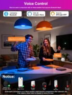 ILC Alexa Light Bulbs 10W (70 Watt Equivalent) Smart Light Bulbs Compatible with Alexa Required Echo Device, 900 Lumens, Color Changing Warm White 2700K (4 Pack) - Image 4