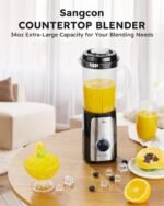 SANGCON 5 in 1 Blender and Food Processor Combo for Kitchen, Small Electric Food Chopper for Meat and Vegetable, 350W High Speed Blenders with 2 Speeds and Pulse for Smoothies and Shakes - Image 3