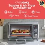 BLACK+DECKER Crisp 'N Bake Air Fry Countertop Convection Toaster Oven, Medium Capacity, 4-Slice, 5-in-1, Fits 9” Pizza, 30-Min Timer, Bake, Broil, Air Fry, Toast, Keep Warm, Stainless Steel - Image 3
