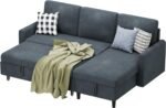 Shintenchi Sofa Couch, Pullout Sofa Bed,2 in 1 Pull Out Couch Bed with Storage Chaise for Living Room,Sleeper Sofa Couches Linen Sectional Sofa - Image 6