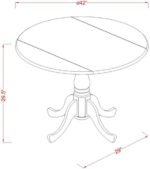East West Furniture DLBO3-MAH-W 3 Piece Modern Dining Table Set Contains a Round Wooden Table with Dropleaf and 2 Dining Room Chairs, 42x42 Inch, Mahogany - Image 4